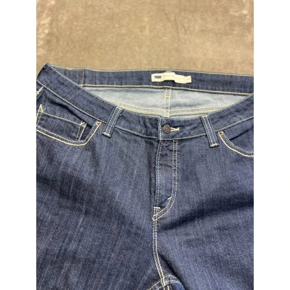 Levis Mid Rise Skinny Jeans Womens 18W Indigo Blue Denim Stretch 1233‎